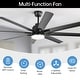 preview thumbnail 28 of 60, 48in/52in/66in/72in/84in Industrial Matte Black Large Windmill Ceiling Fan with Light and Remote 52in - Remote/APP/Voice Control