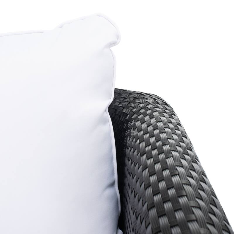 SAFAVIEH Outdoor Living Tarien Wicker 4-Piece Living Patio Set - 48"W x 25"D x 28"H