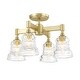 preview thumbnail 1 of 8, Crystorama Lighting Group GRG-1045 Gregory 4 Light 17" Wide Semi-Flush Aged Brass