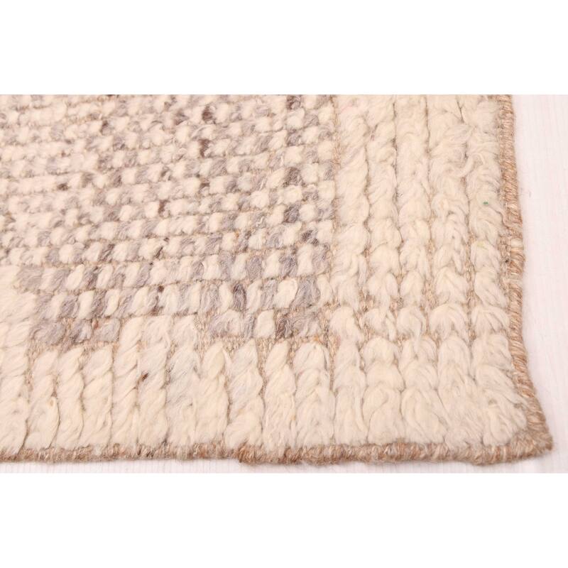 ECARPETGALLERY Hand-knotted Looma Cream, Taupe Wool Rug - 7'11 x 10'2