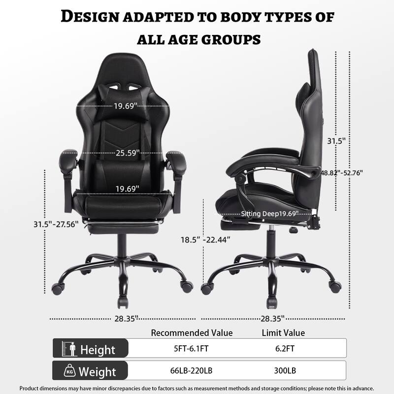 E-sports Gaming Chair Sports Car Driving Seat PU Material Moulded Sponge Comfortable and Safe With Massage