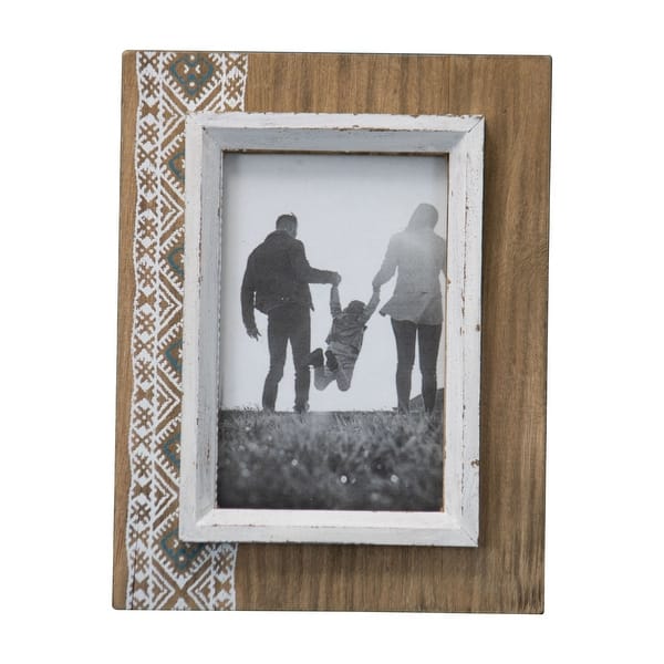 8.75 Vintage Inspired Distressed White Photo Picture Frame 4x6
