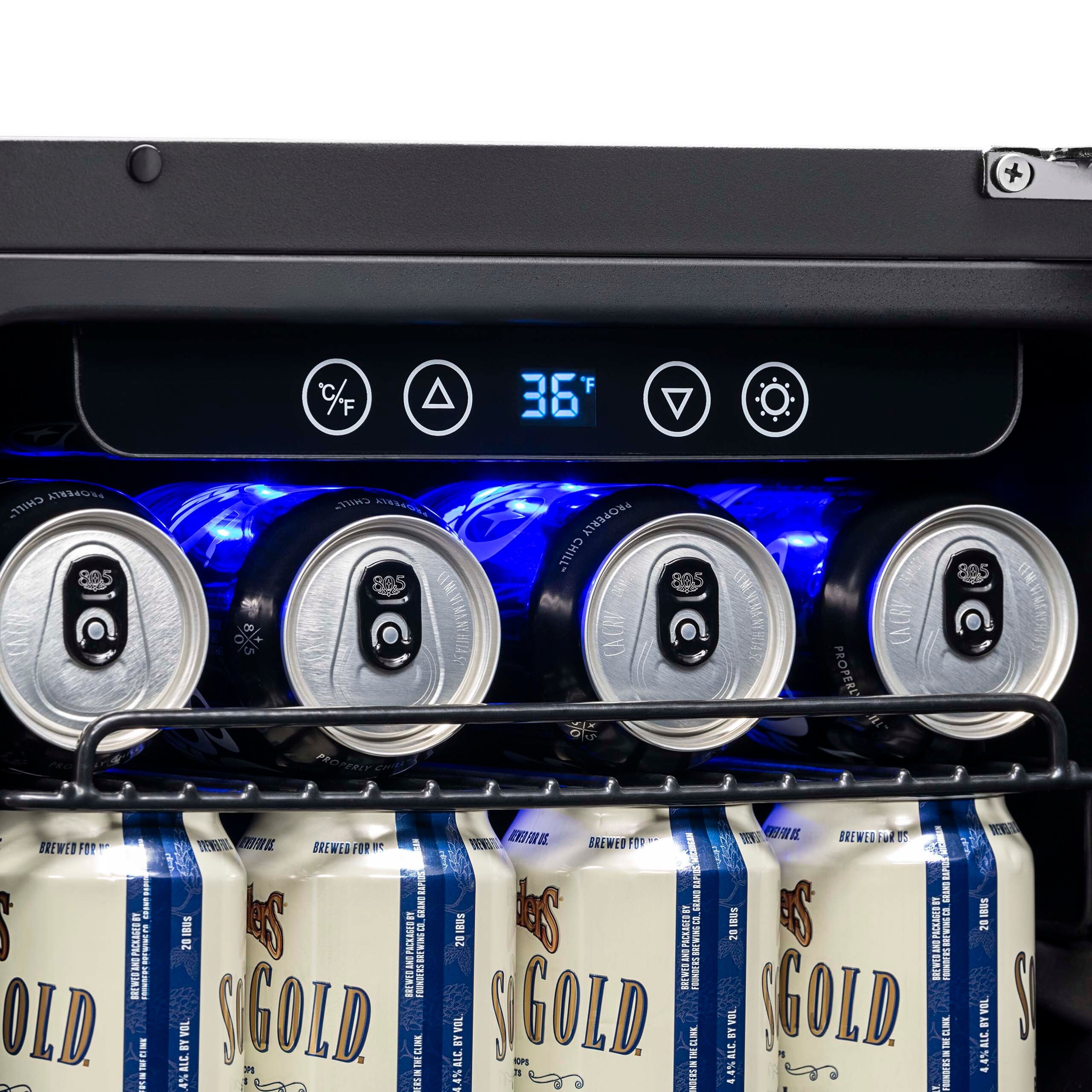 Newair 15 in. 96 Can Built In Beverage Cooler Fridge with Precision Temp. Control in Black Stainless Steel 96 Can On Sale Bed Bath Beyond 29358304
