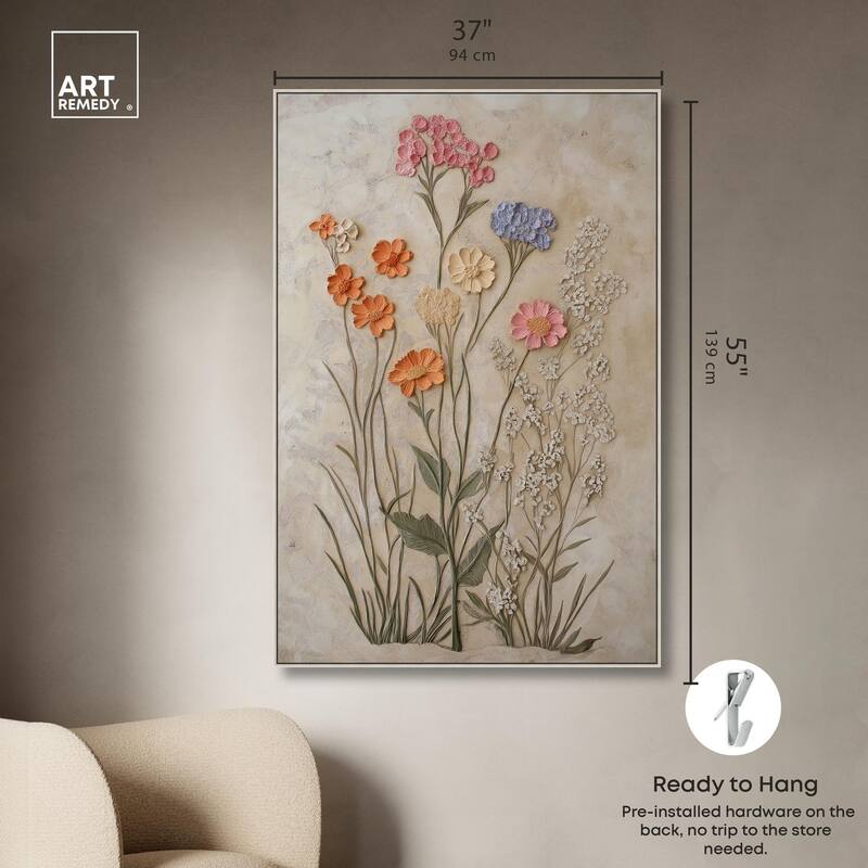 Sculpted Flora Frieze IV Canvas by Art Remedy