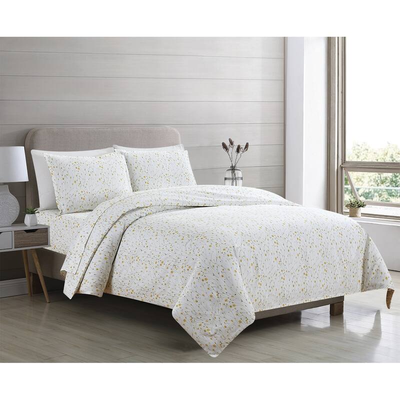 Printed Design Cotton Collection 400 Thread Count Buttercup Duvet Set