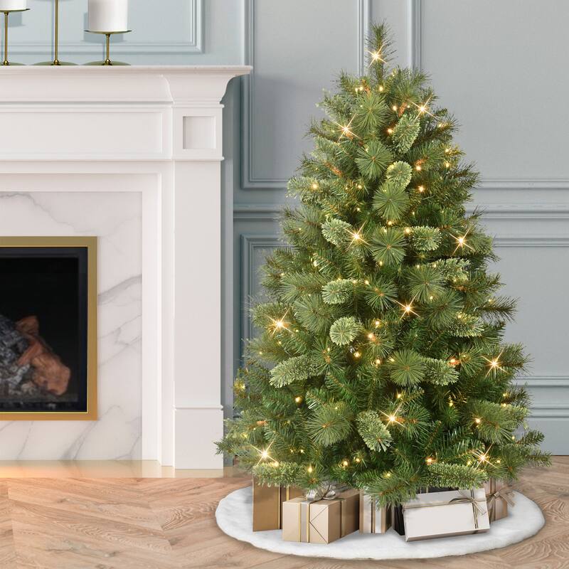 Puleo International 4.5' Pre-Lit Artificial Teton Pine Tree with 200 LED Lights