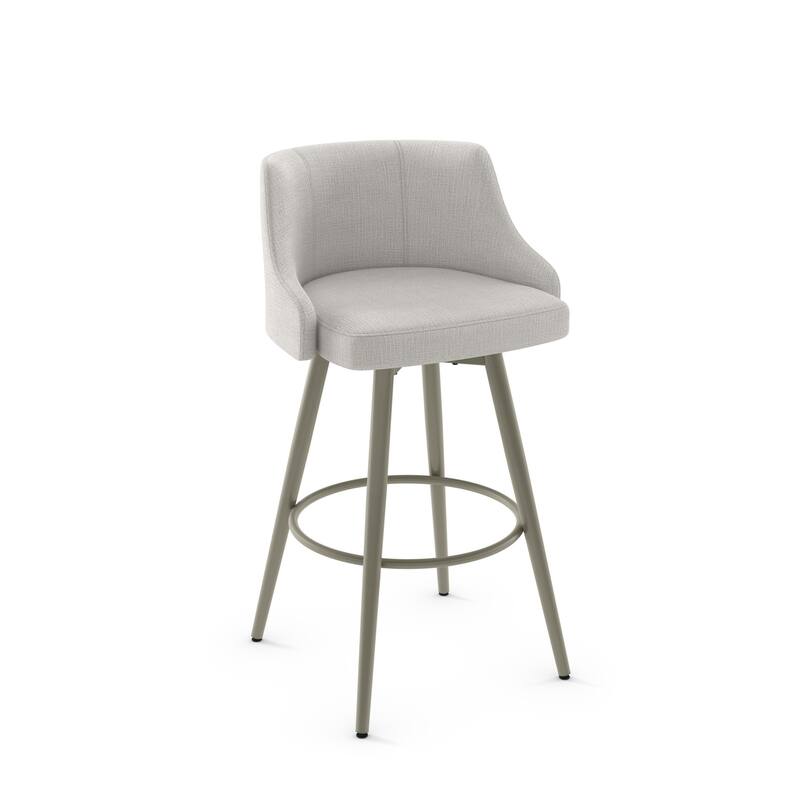 Amisco Duncan Swivel Counter Stool - Pale Grey Polyester/Matt Light Grey Metal
