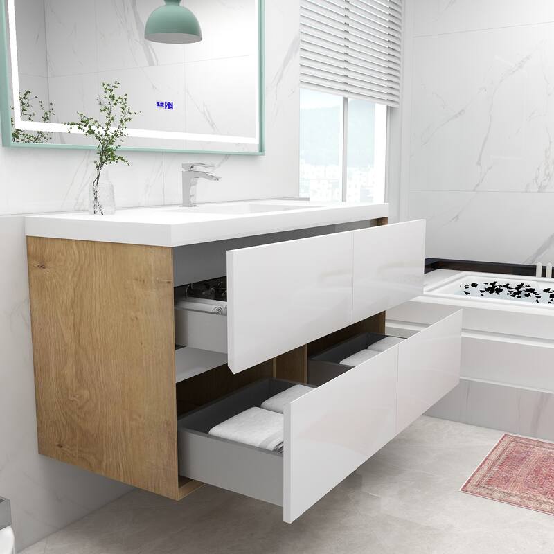 Selina 48" Wall Mounted Vanity with Single Sink - 48