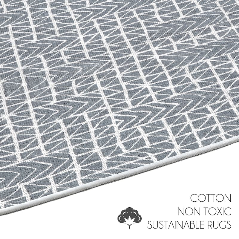 Sussexhome Heavy Duty Ultra Thin Non Slip Washable Cotton Indoor Rug - 2' x 3'