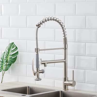 Commercial Kitchen Faucet With Pull Down Sprayer Single Hole Kitchen Sink Faucets Single Handle High Arc Spring Mixer Faucets