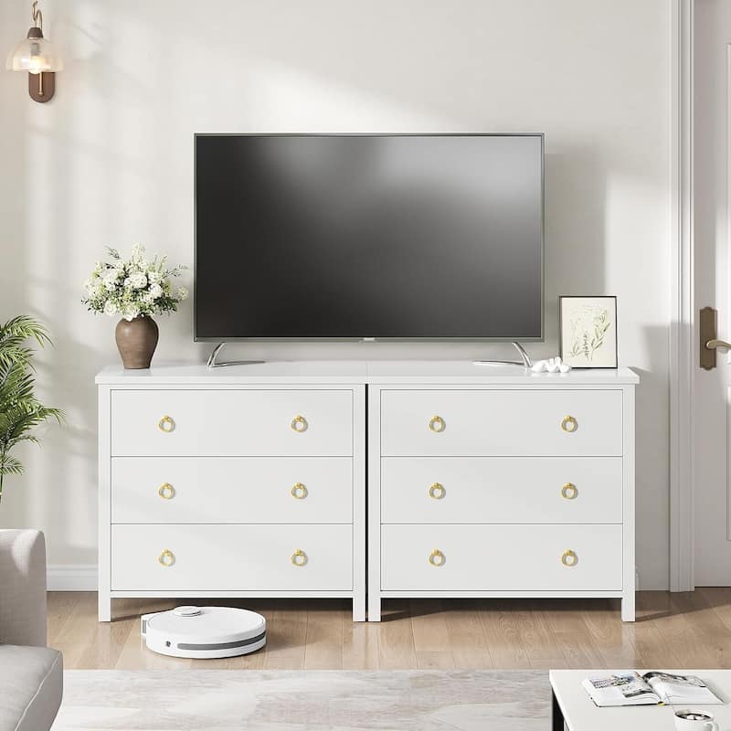 3/6/7 Drawer Tall Dresser for Bedroom, Modern Freestanding Wood Storage Chest of Drawers