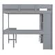 preview thumbnail 15 of 33, Full Size Grey Loft Bed with Desk, Shelf, and Storage - Solid Pine Wood