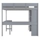 preview thumbnail 15 of 16, Gray Full Solid Wood Loft Bed with Desk & Shelf