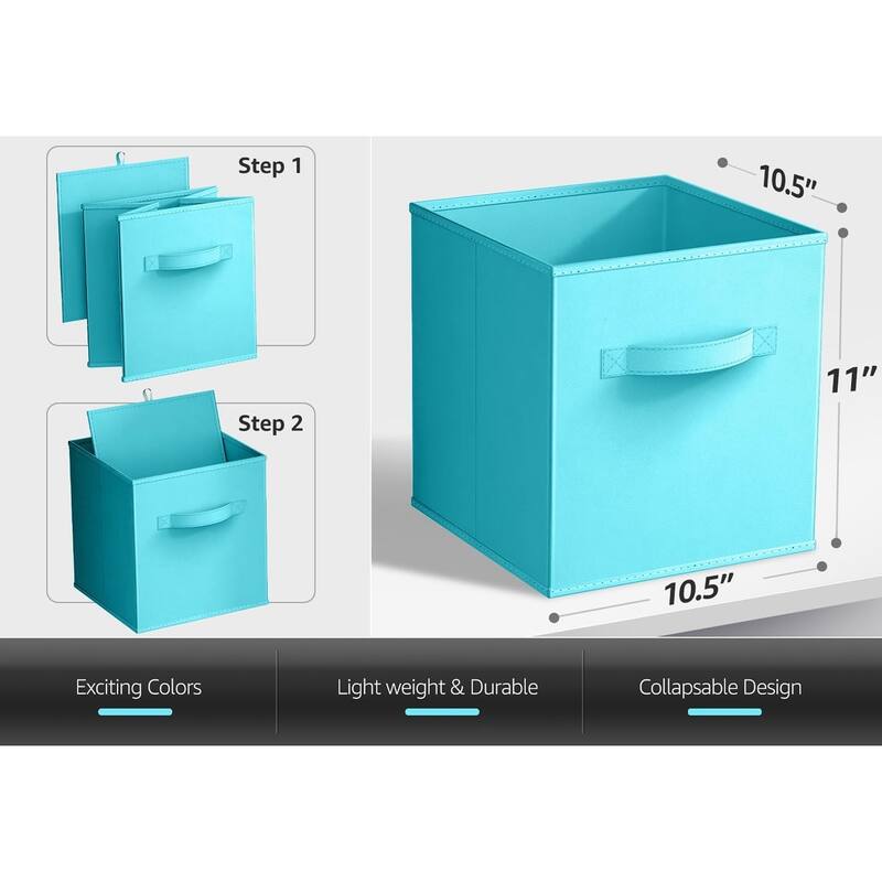 Sorbus 11" Foldable Storage Cube Basket Lightweight Organization Solutions - Single Pack - 11" x 10.5 x 10.5