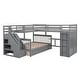 preview thumbnail 24 of 58, Stylish Design & L-Shaped Bunk Bed With 3 Beds for Space-saving, Maximized Storage Space