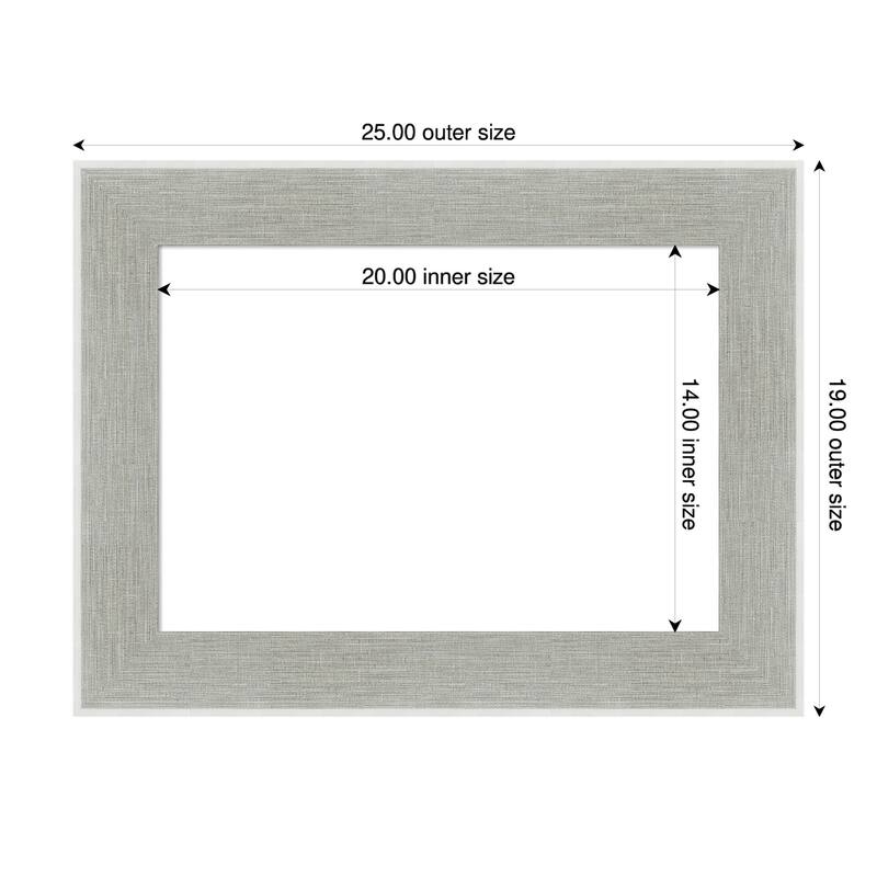 Amanti Art Glam Linen Grey Framed Dry Erase Magnetic Board - 25 x 19 in