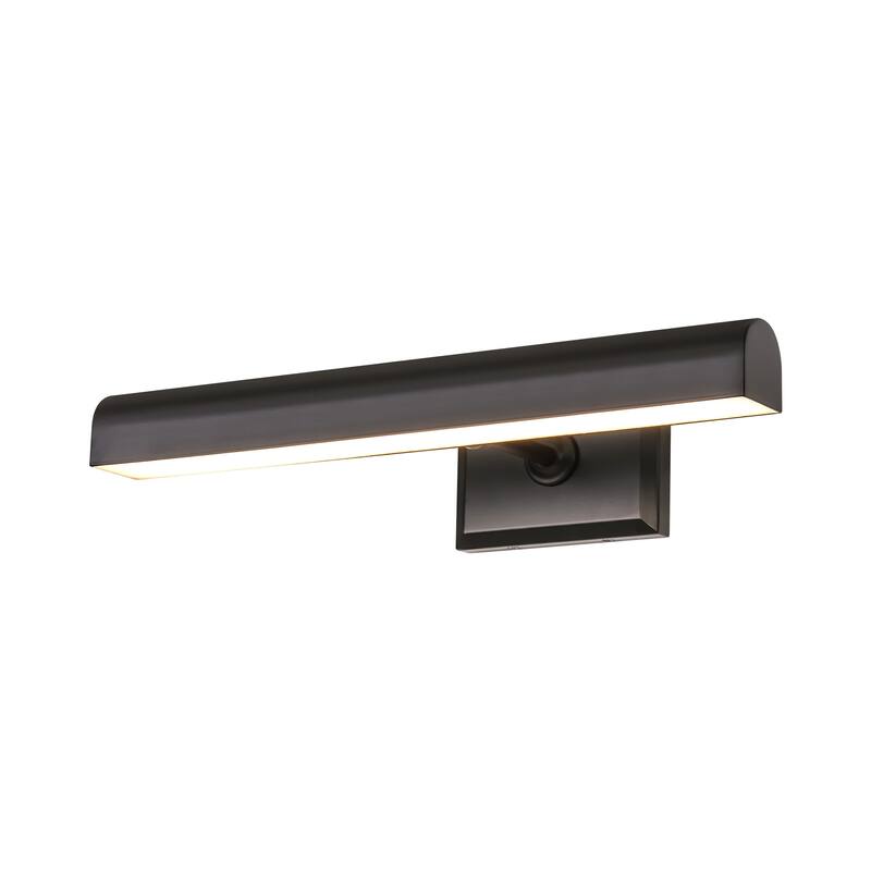 1-Light Brass/Matte Black/Chrome Dimmable Linear LED Iron Wall Light with Warm 3000K Light - 18 in. W x 8.3 in. D x 2.8 in. H - Black