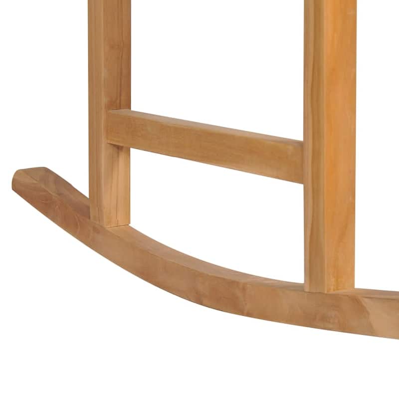 vidaXL Rocking Chair with Taupe Cushion Solid Teak Wood - 22.8" x 36.4" x 41.7"