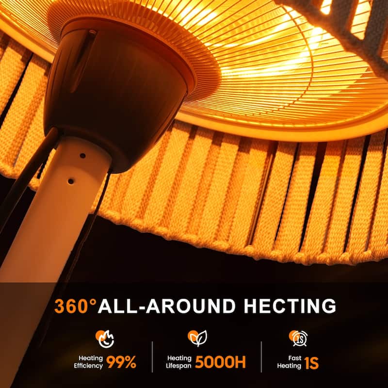 1500W Portable Tabletop Outdoor Halogen Electric Patio Heater