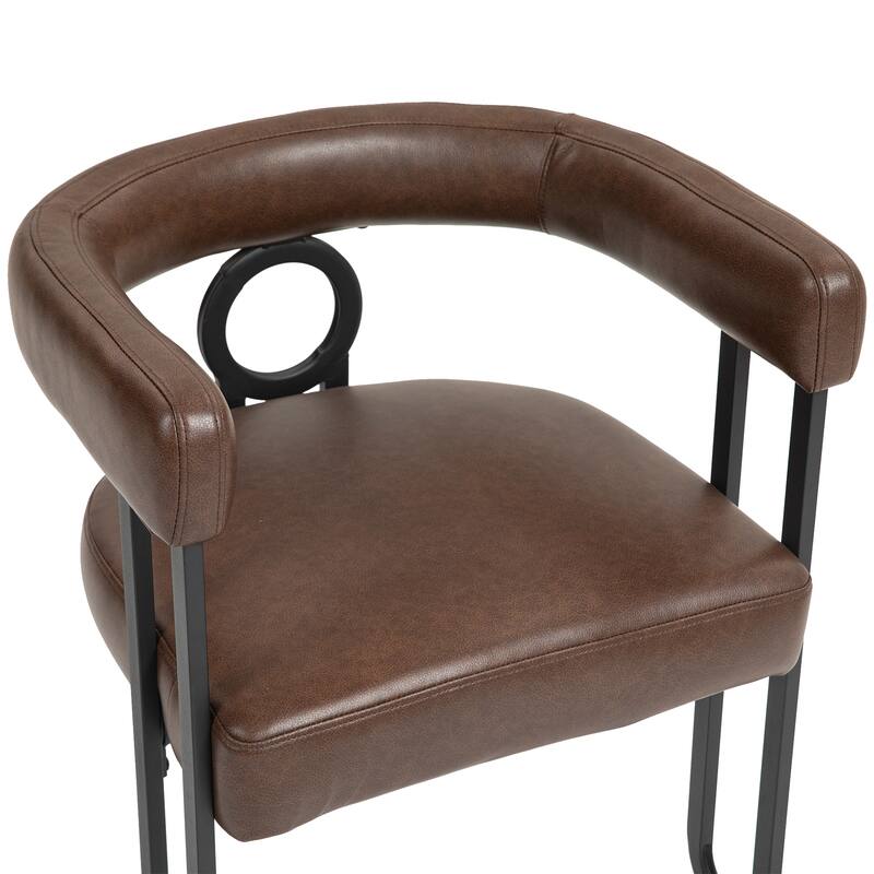 Upholstered Accent Chair Barrel Side Chair Set of 2