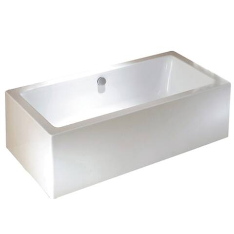 Kingston Brass Aqua Eden 67" Acrylic Soaking Bathtub for Freestanding - White