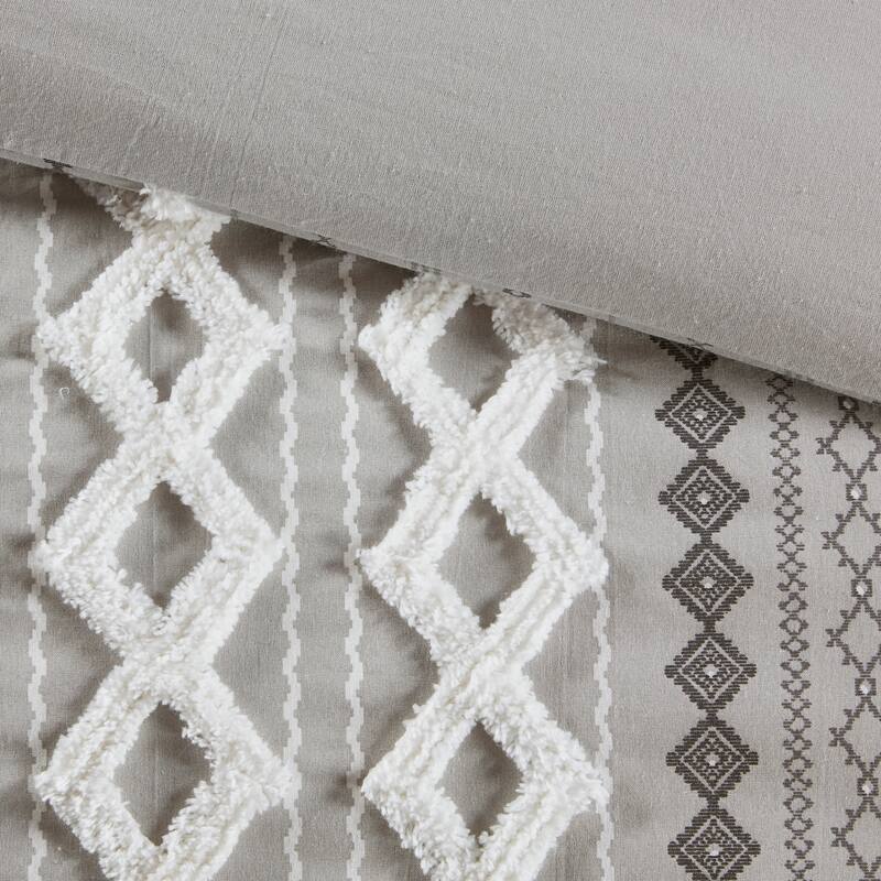 INK+IVY Imani Cotton Printed Comforter Set with Chenille