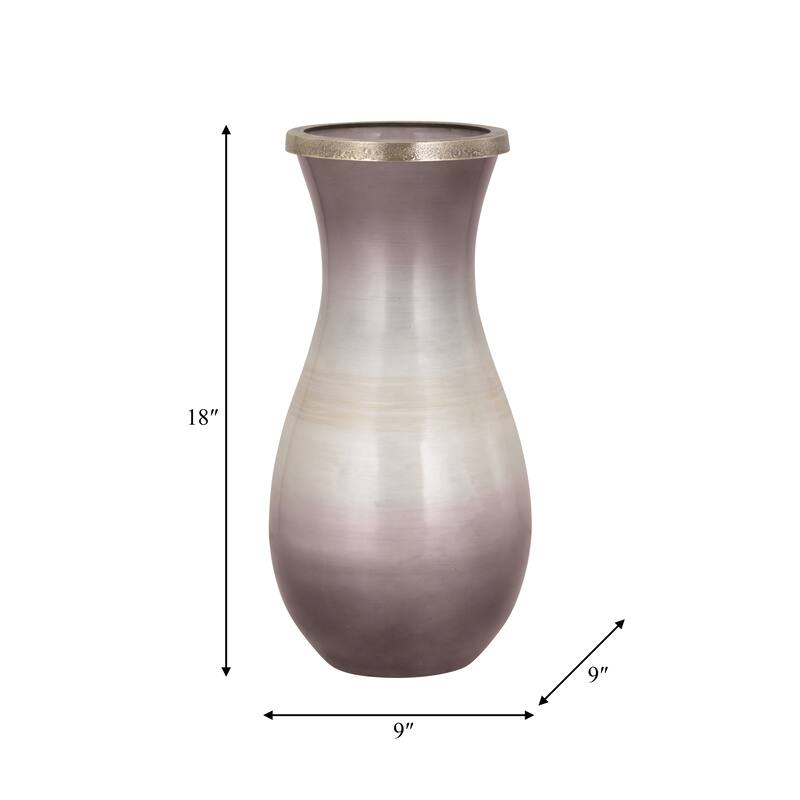 Sagebrook Home Glass Vase with Metal Accent - Elegant Decor Accent Piece