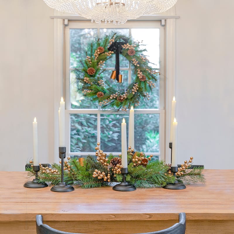 National Tree Company 18 in. HGTV Home Collection Dome Lantern, Christmas Themed Home Decor, Small, Black and Gold - 18 in