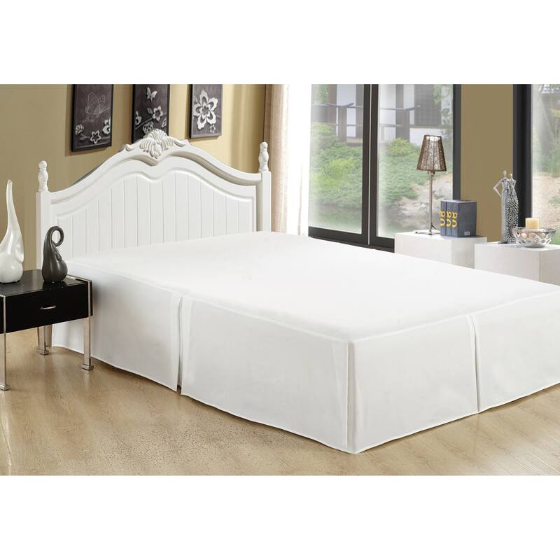 Marina Decoration Soft Hotel Quality All Season Deep Pocket Dust Ruffle 16 Inch Drop Solid Tailored Rayon from Bamboo Bed Skirt - White - Twin/Single