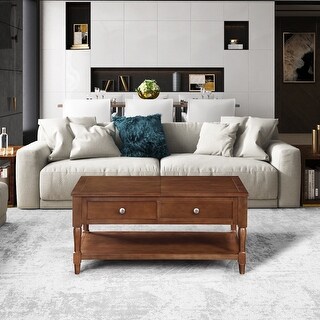 Lift Top Solid Wood Coffee Table with Hidden Compartment and Storage ...