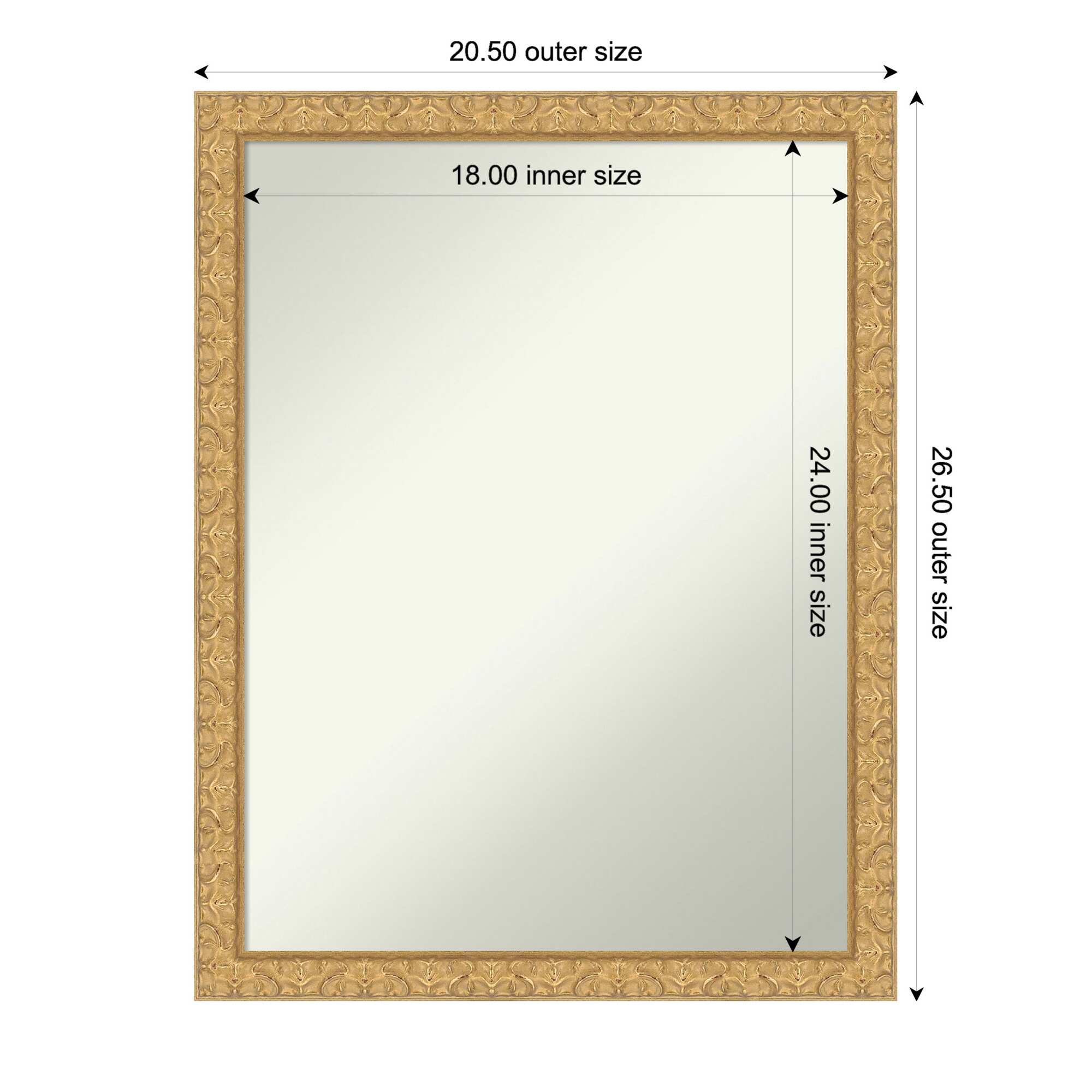 Lila Non-Beveled Wood Framed Bathroom Vanity Wall Mirror