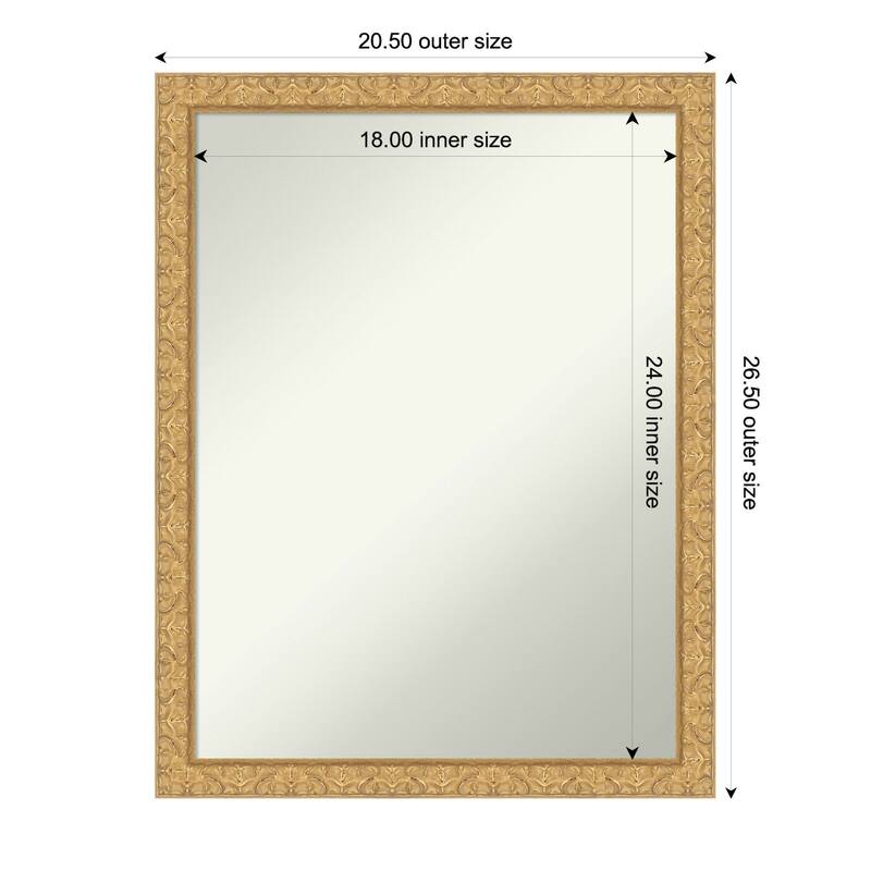 Lila Non-Beveled Wood Framed Bathroom Vanity Wall Mirror - 21 x 27 in - Lila Gold