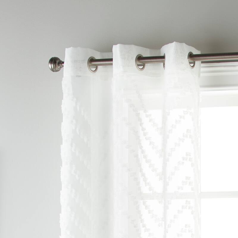 Nanshing Reily Wavy Weave Sheer Grommet Panel Pair - 37 x 84"