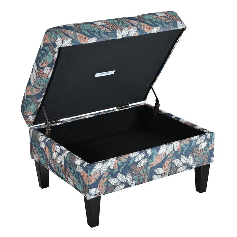 Zahra Tufted Fabric Storage Ottoman by Christopher Knight Home
