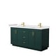 preview thumbnail 63 of 114, Miranda Double Vanity Set, Cultured Marble Top, No Mirror 66-Inch Double - Green, Gold Trim, White Cultured Marble Top