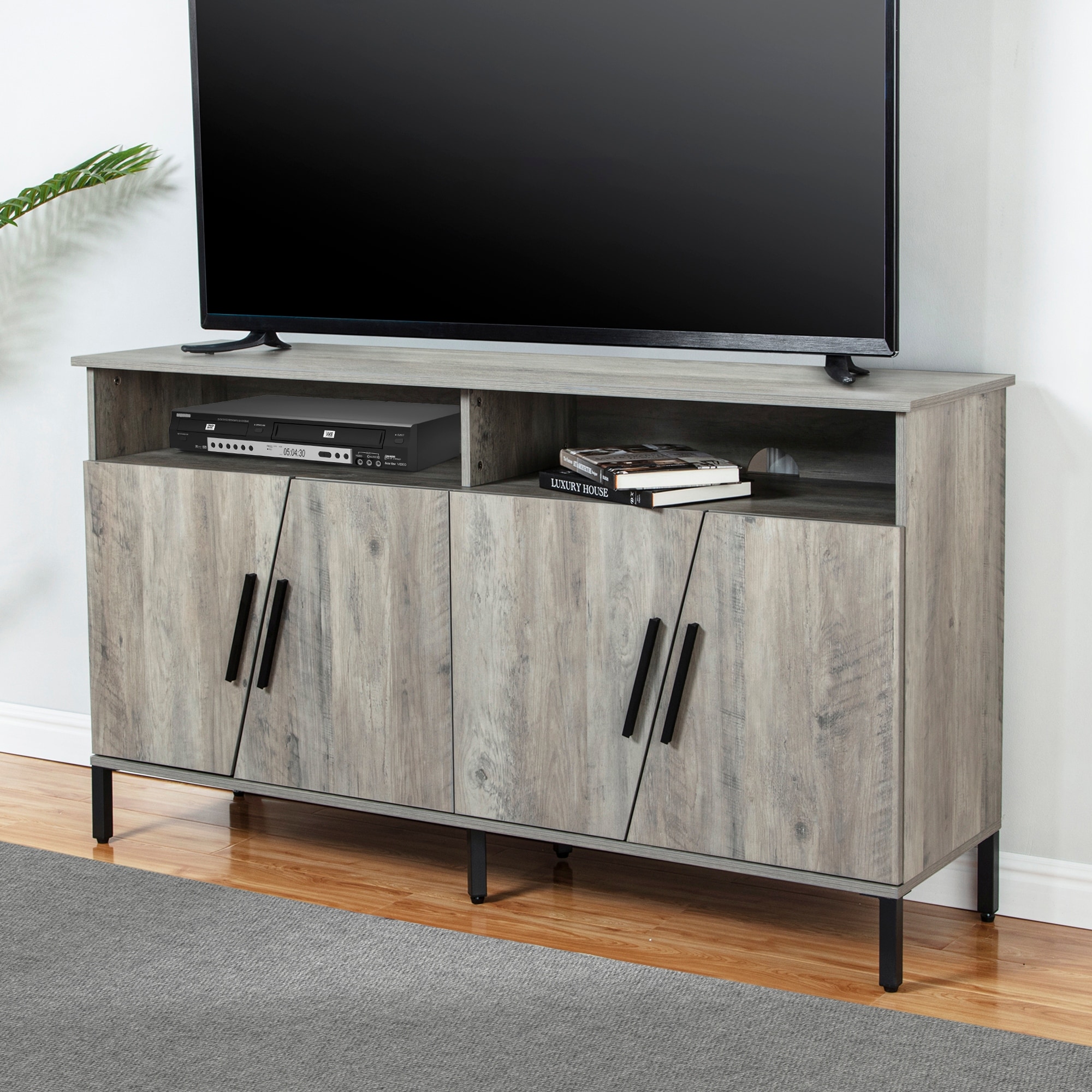 Modern Industrial TV Stand for 65 Inch TV 59 Inch Tall TV Cabinet