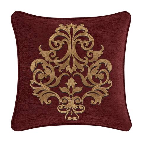 Five Queens Court Georgia 18 Inch Square Embellished Decorative Throw Pillow