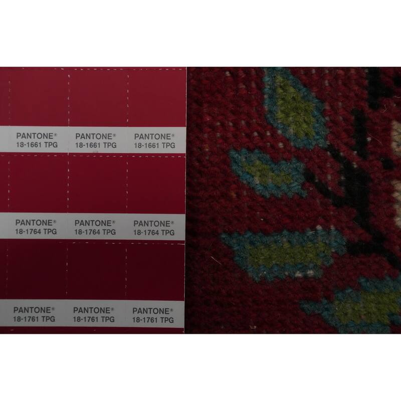 Hand Knotted Oriental 100% Wool Carpet Traditional Floral Red Tabriz Area Rug - 4' 10'' X 3' 2''