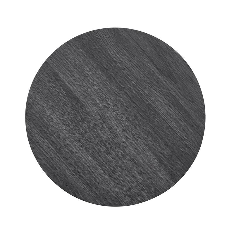 Contemporary Round Wood Shelf End Table