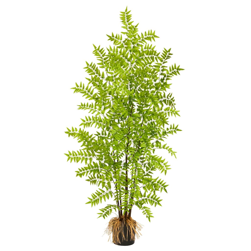 Artificial Fern Tree 5ft Indoor Outdoor Decor Realism Home Office Living Room - Green - 51-60 Inches