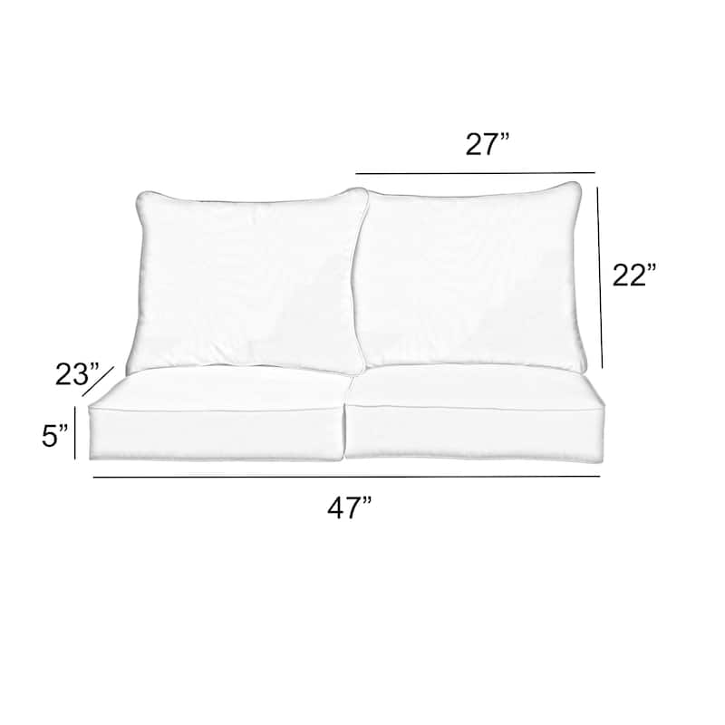 Coral Corded Indoor/ Outdoor Deep Seating Loveseat Pillow and Cushion Set