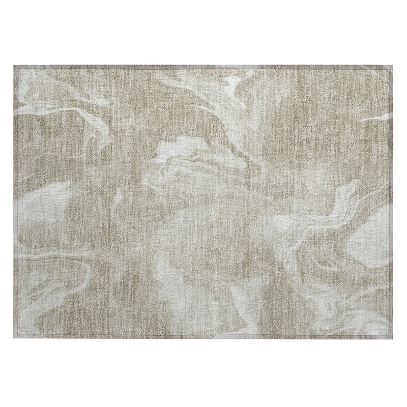 Machine Washable Indoor/ Outdoor Chantille Abstract Motion Rug