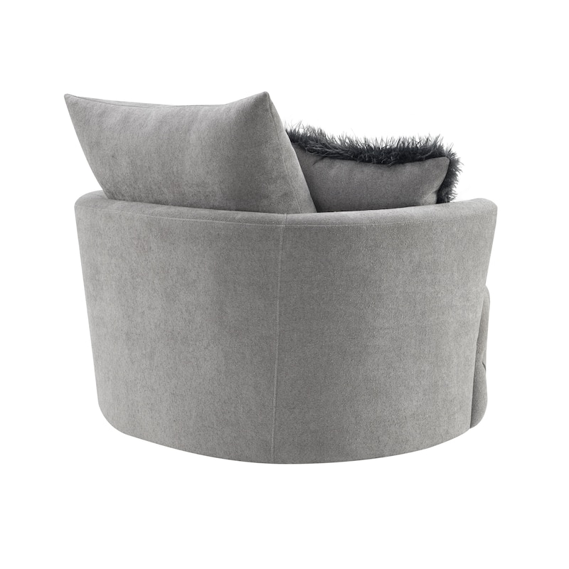 Furniture of America Arven Modern 45-inch Fabric Button Tufted Swivel Accent Chair