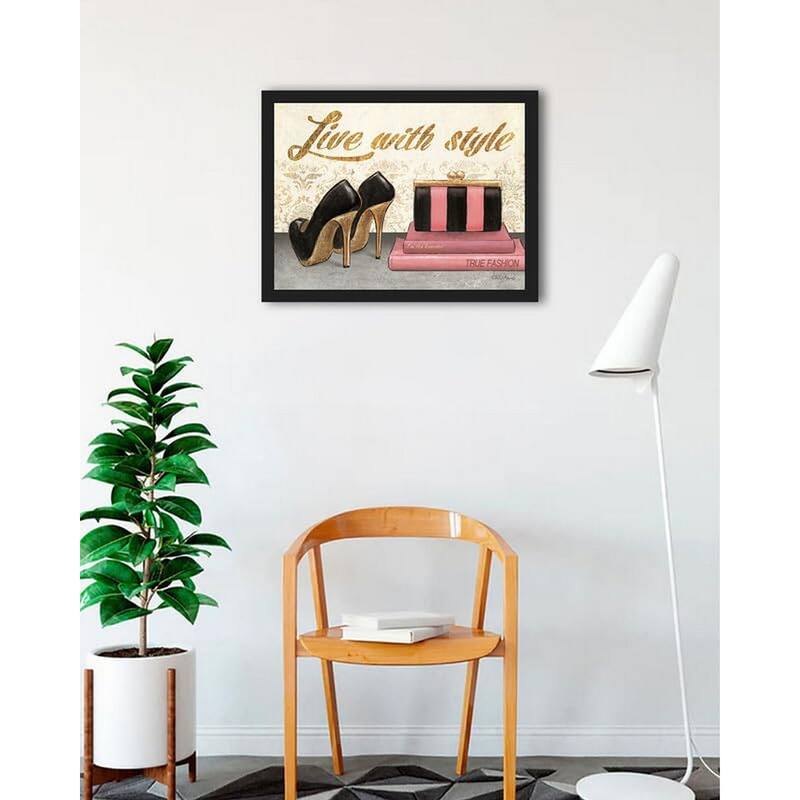 Shoe Fetish Live With Style Framed Poster - 24 x 32 Inch - Black