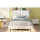 preview thumbnail 6 of 6, Twin Size Platform Bed Frame with LED Light, Upholstery Bed with Headboard Storage Space and Two USB Charging Deisgn, Beige