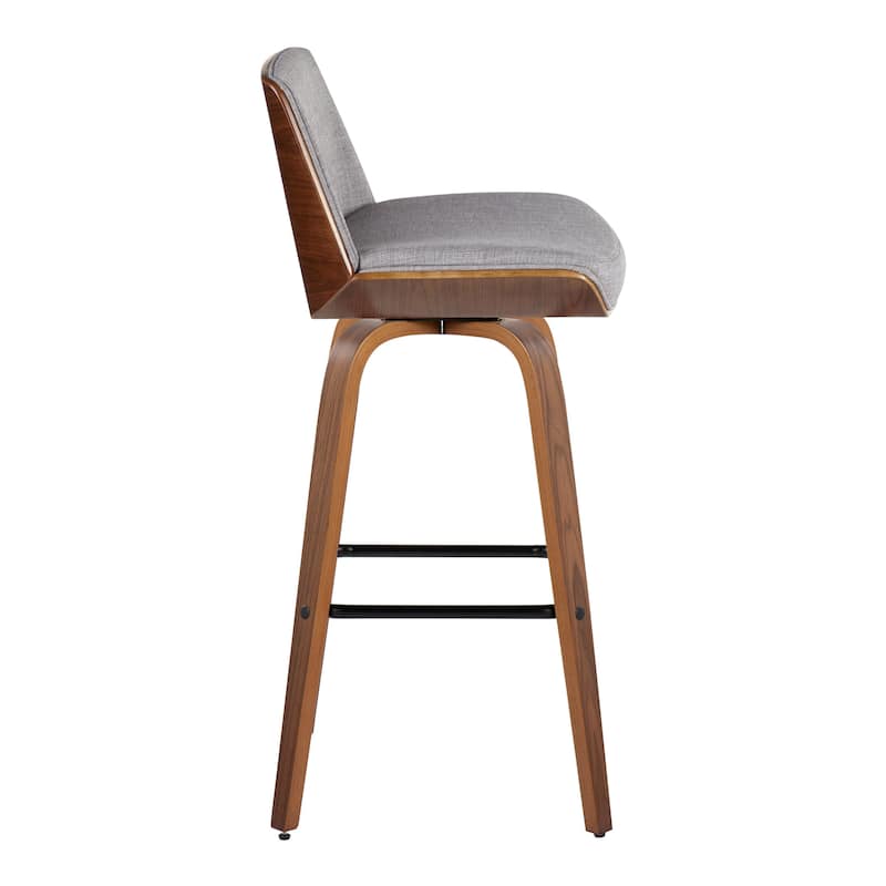 Carson Carrington Clemens 30" Fixed-Height Bar Stool with Bent Wood Legs & Square Footrest (Set of 2)