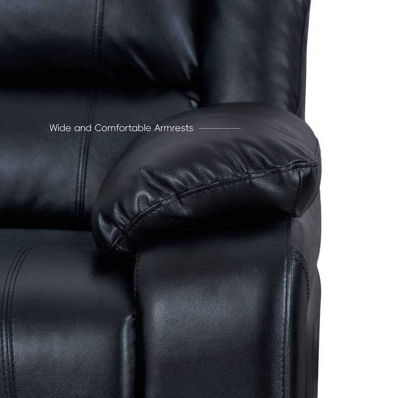 6PCS, 2 Manual Recliners, Faux Leather Reclining Sectional with Center Console