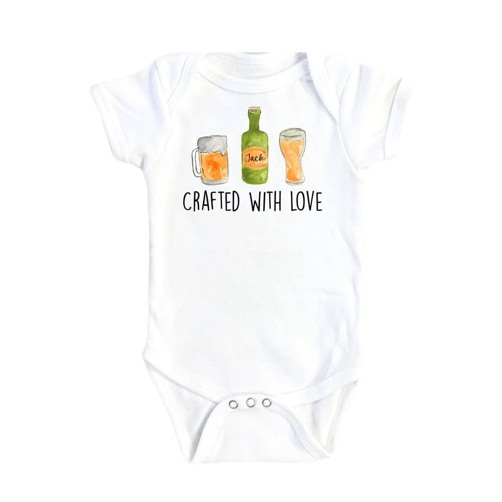 Beer Crafted Love - Baby Boy Girl Clothes Infant Bodysuit Funny Cute Newborn