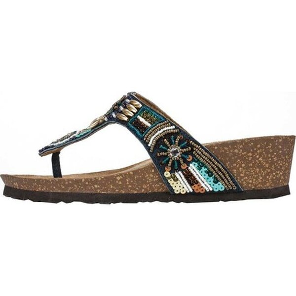 white mountain beaded sandals