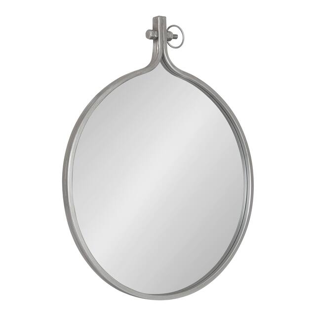 Kate and Laurel Yitro Round Wall Mirror - 23.5x28.5 - Antique Silver